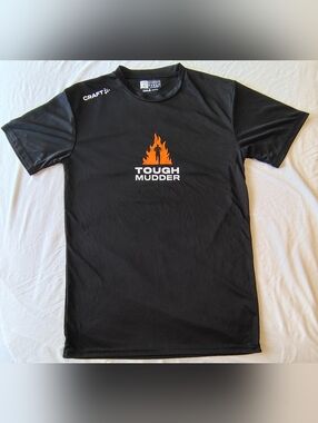 Tough Mudder Finisher Black Performance Tee by CRAFT Unisex Size Small
